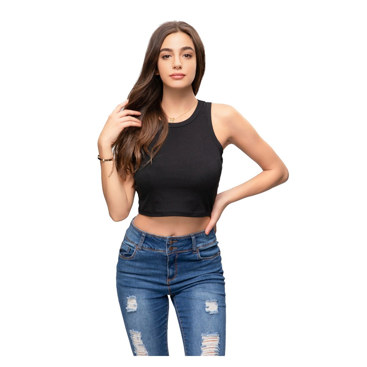 FASHION'S PARK - Polera Mujer Básica Lisa Negro Fashion's Park