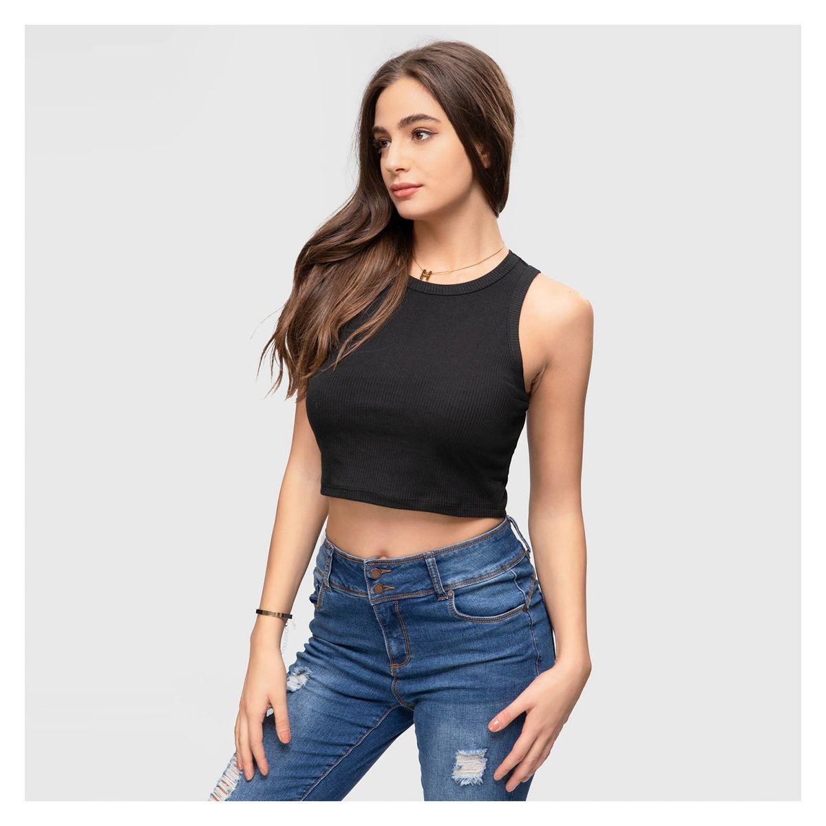 FASHION'S PARK - Polera Mujer Básica Lisa Negro Fashion's Park