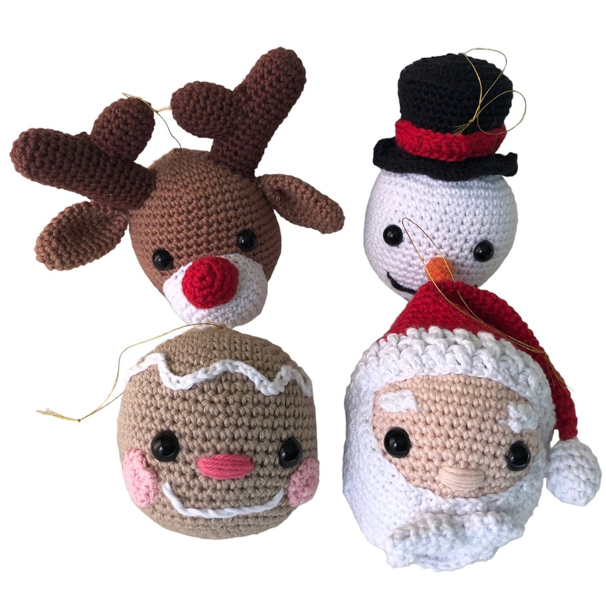 SIMPLE IDEAS - Set Esferas Colgantes de Navidad Amigurumi