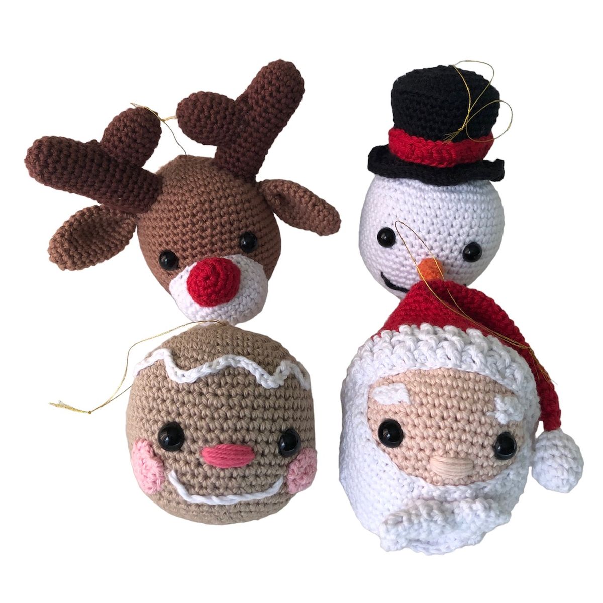 SIMPLE IDEAS - Set Esferas Colgantes de Navidad Amigurumi