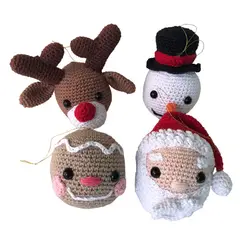 SIMPLE IDEAS - Set Esferas Colgantes de Navidad Amigurumi