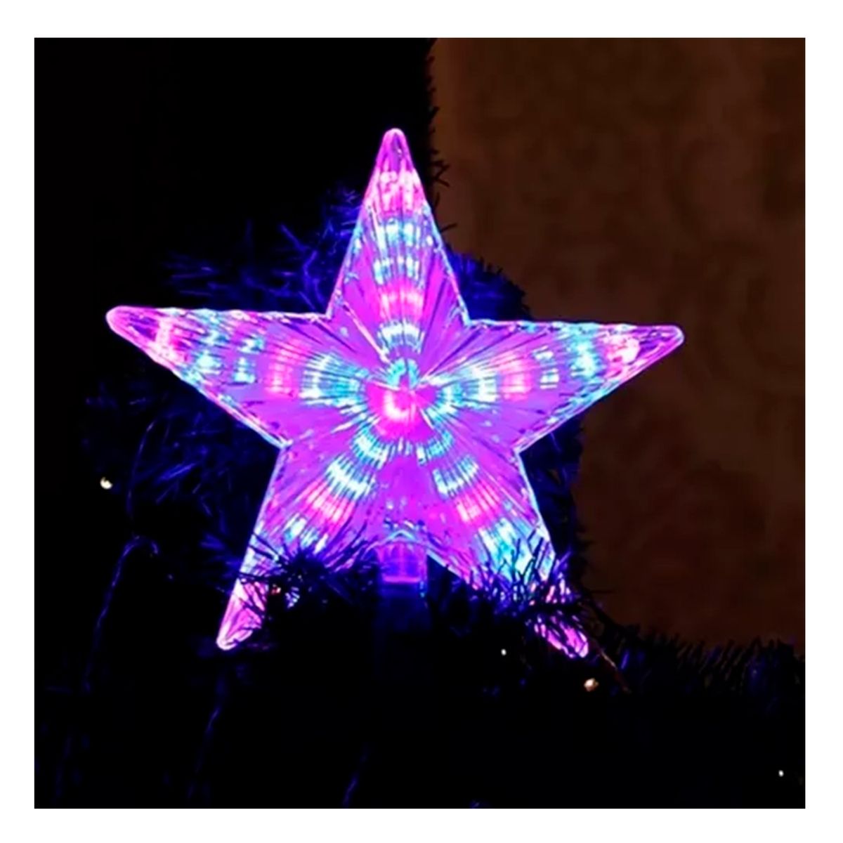 GENERICO - Estrella LED Grande Para Árbol Navideño a Pilas
