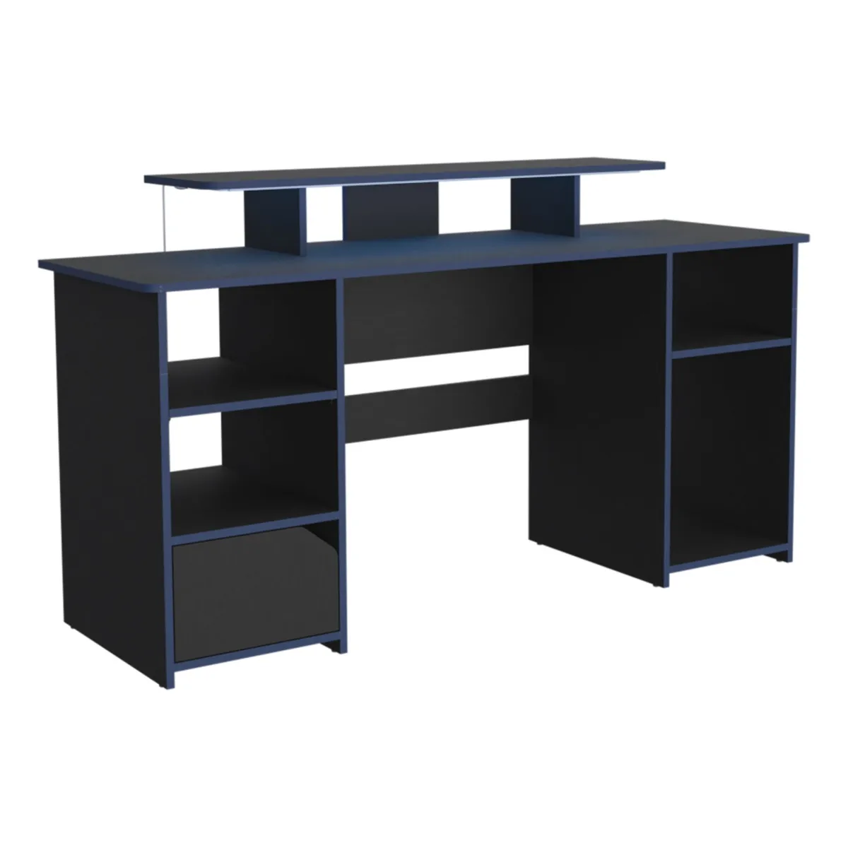 FMFURNITURE - Escritorio Gamer - Negro 88.5x61.8x19.6 cm