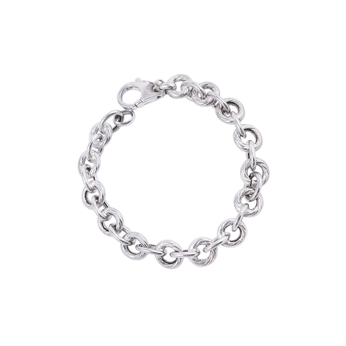 JB JOYAS BARON - Pulsera de Plata Esterlina 925 Eslabones Facetados