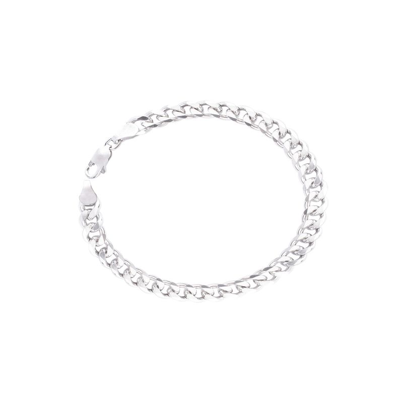 JB JOYAS BARON - Pulsera de Plata Esterlina 925 Eslabones Facetados