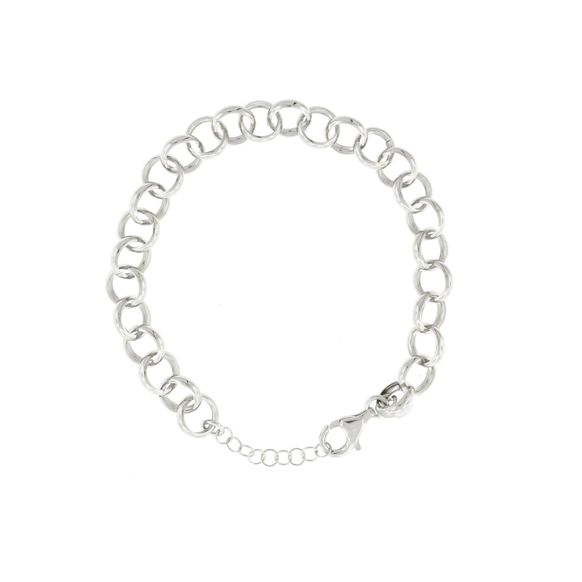 JB JOYAS BARON - Pulsera de Plata Esterlina 925 Argollas Entrelazadas