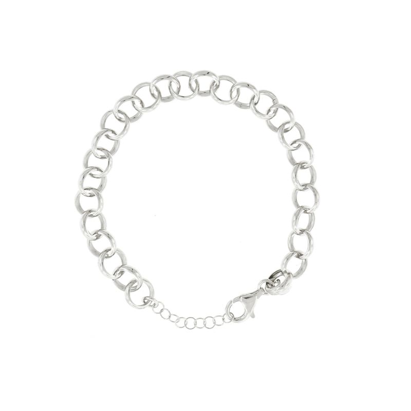 JB JOYAS BARON - Pulsera de Plata Esterlina 925 Argollas Entrelazadas