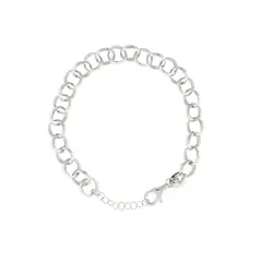 JB JOYAS BARON - Pulsera de Plata Esterlina 925 Argollas Entrelazadas