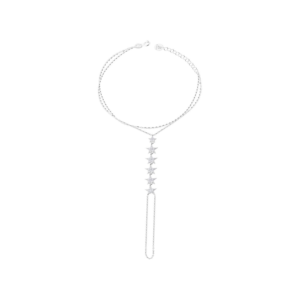 JB JOYAS BARON - Pulsera Plata Esterlina 925 Estrella Colgantes Revestido