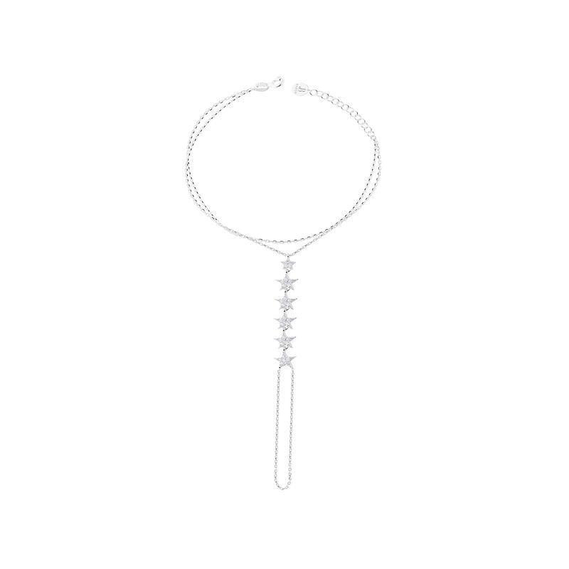 JB JOYAS BARON - Pulsera Plata Esterlina 925 Estrella Colgantes Revestido