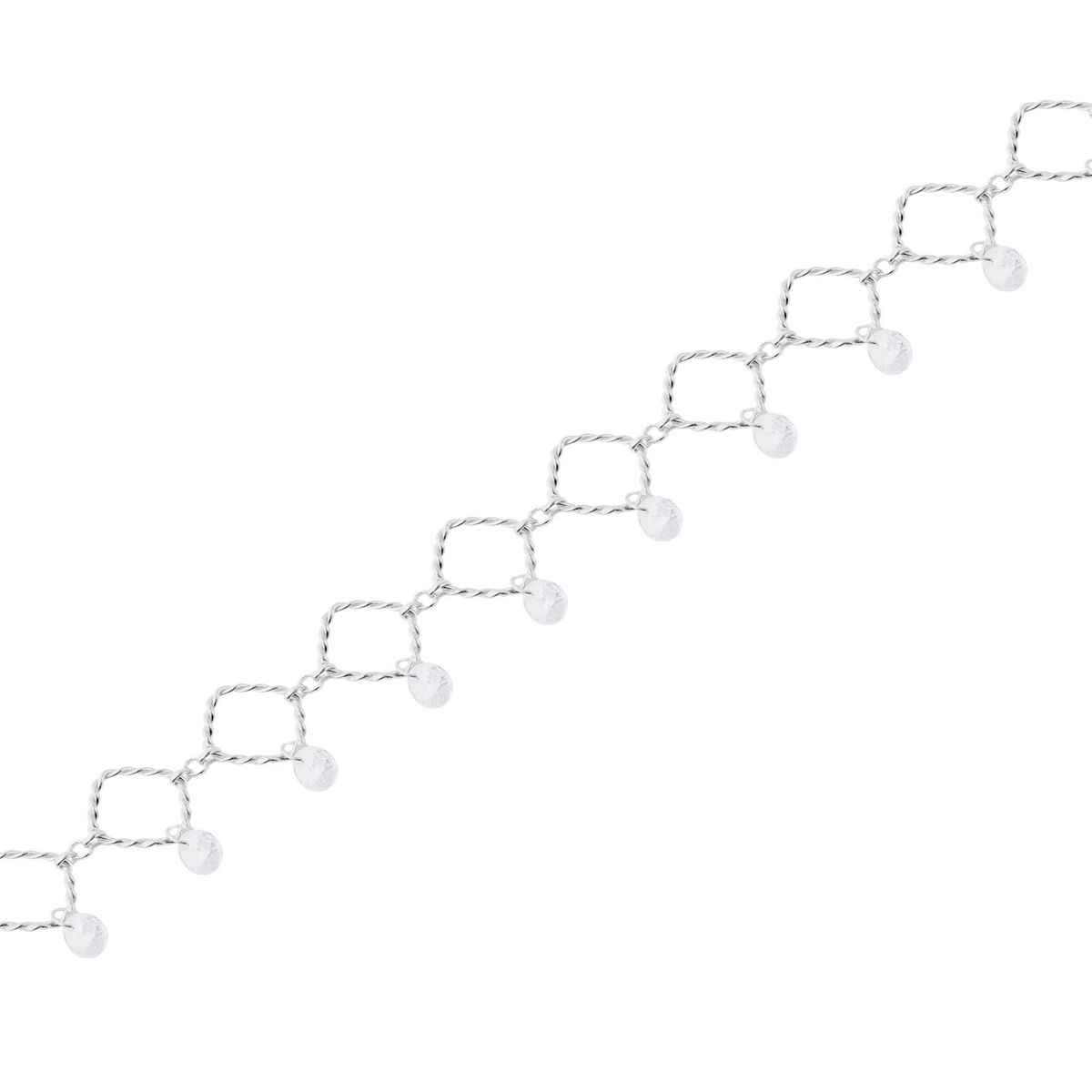 JB JOYAS BARON - Pulsera de Plata Esterlina 925 Colgante Rombo