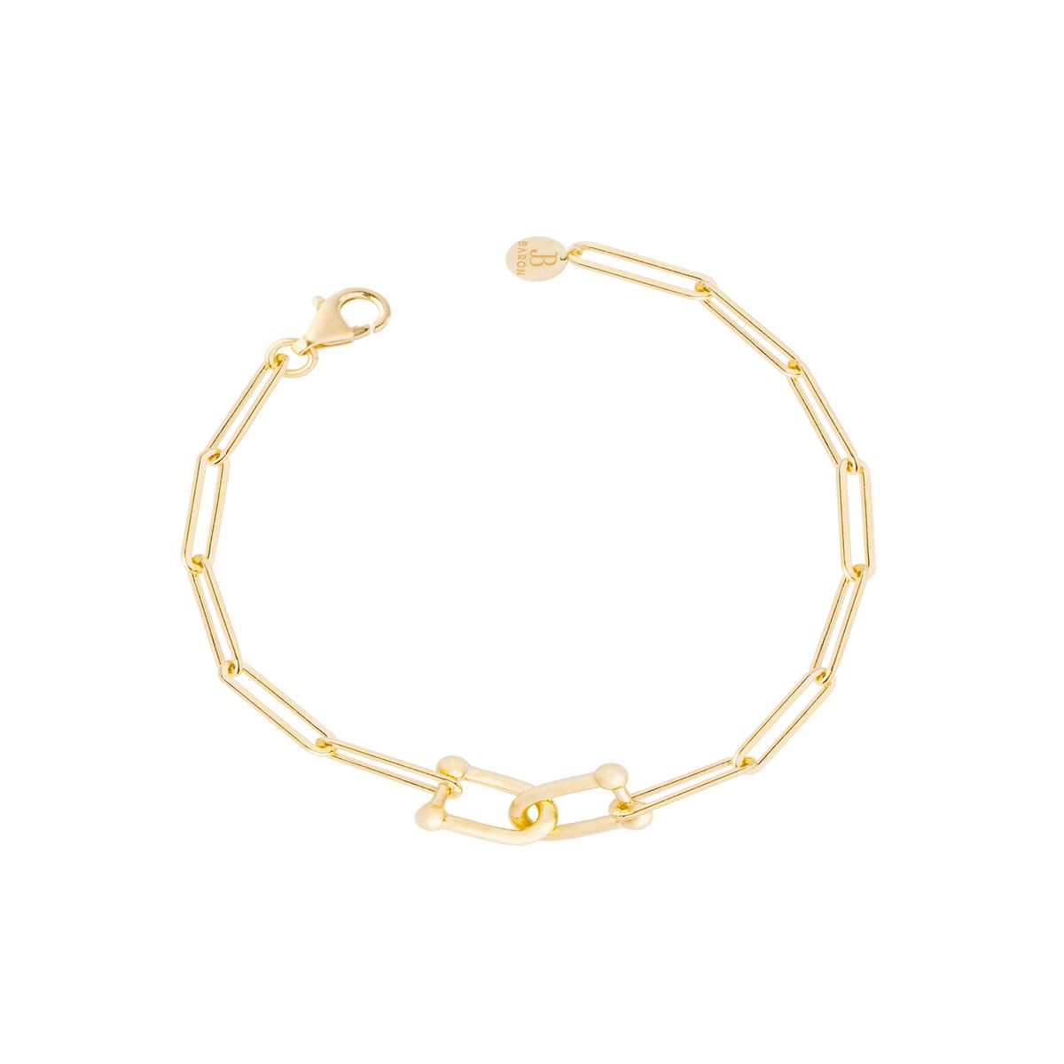 JB JOYAS BARON - Pulsera de Plata Esterlina 925 Cadenas Revestido en Oro 18kt