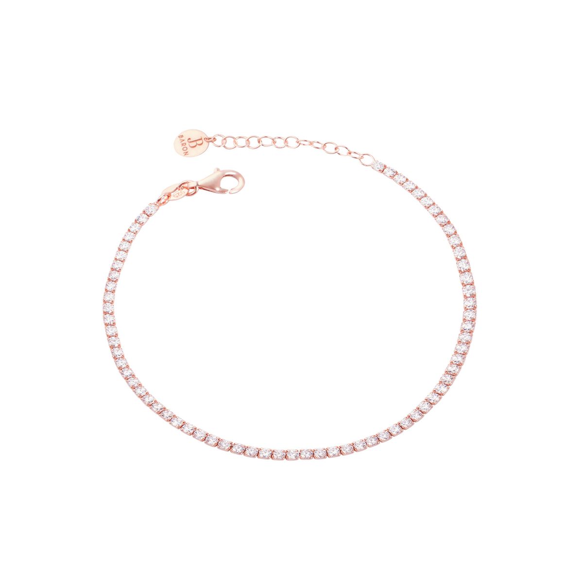 JB JOYAS BARON - Pulsera Plata Esterlina 925 Circonitas Rose Revestido