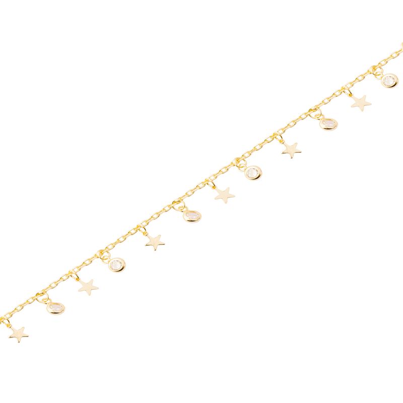 JB JOYAS BARON - Pulsera Plata Esterlina 925 Gotas y Estrellas Revestido