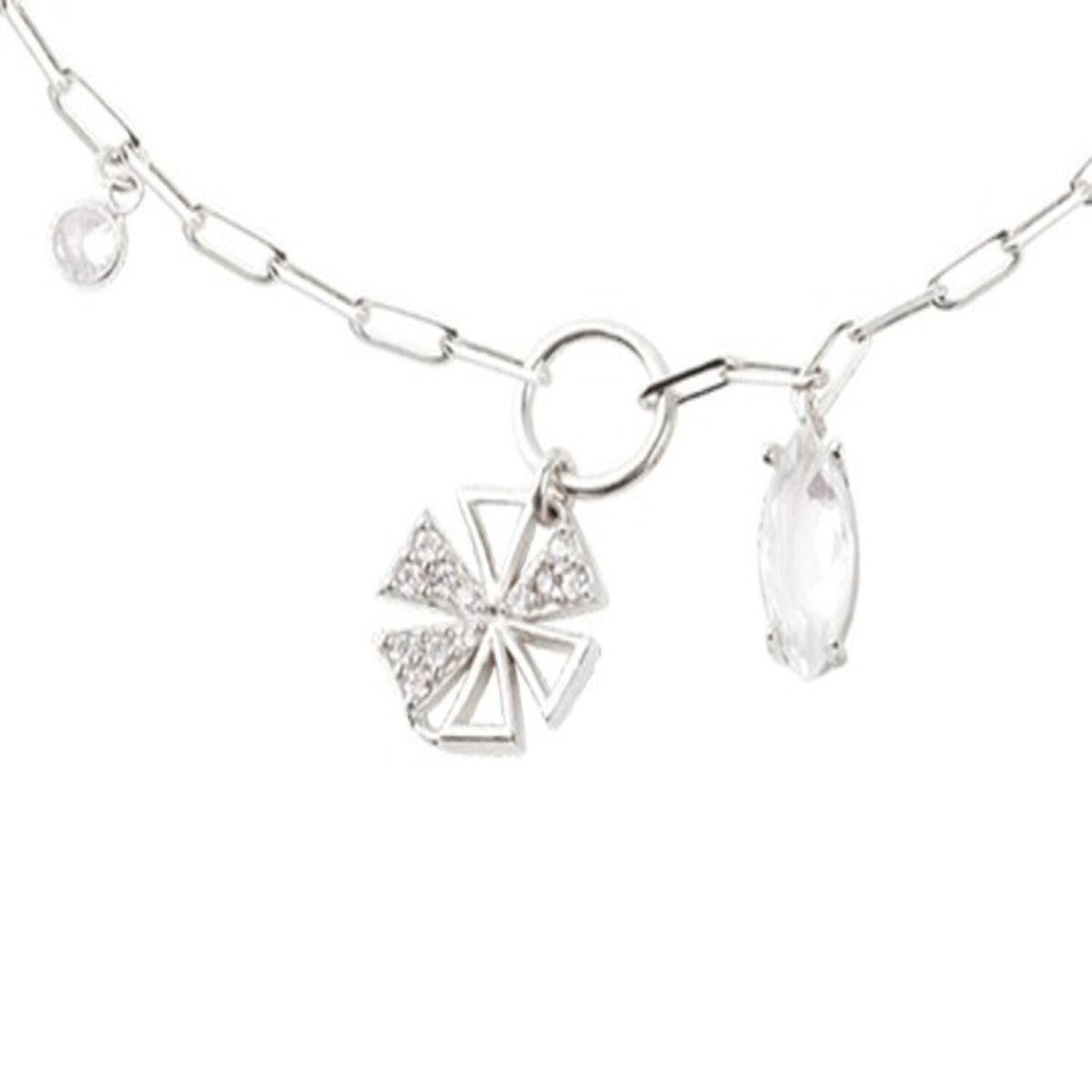 JB JOYAS BARON - Pulsera Plata Esterlina 925 Anillo Trébol Circonitas