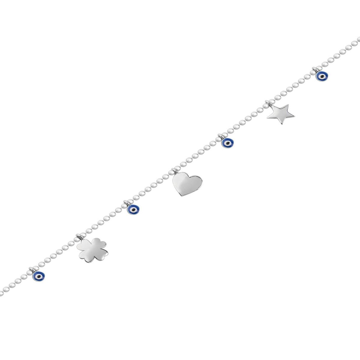 JB JOYAS BARON - Pulsera de Plata Esterlina 925 Ojo Turco