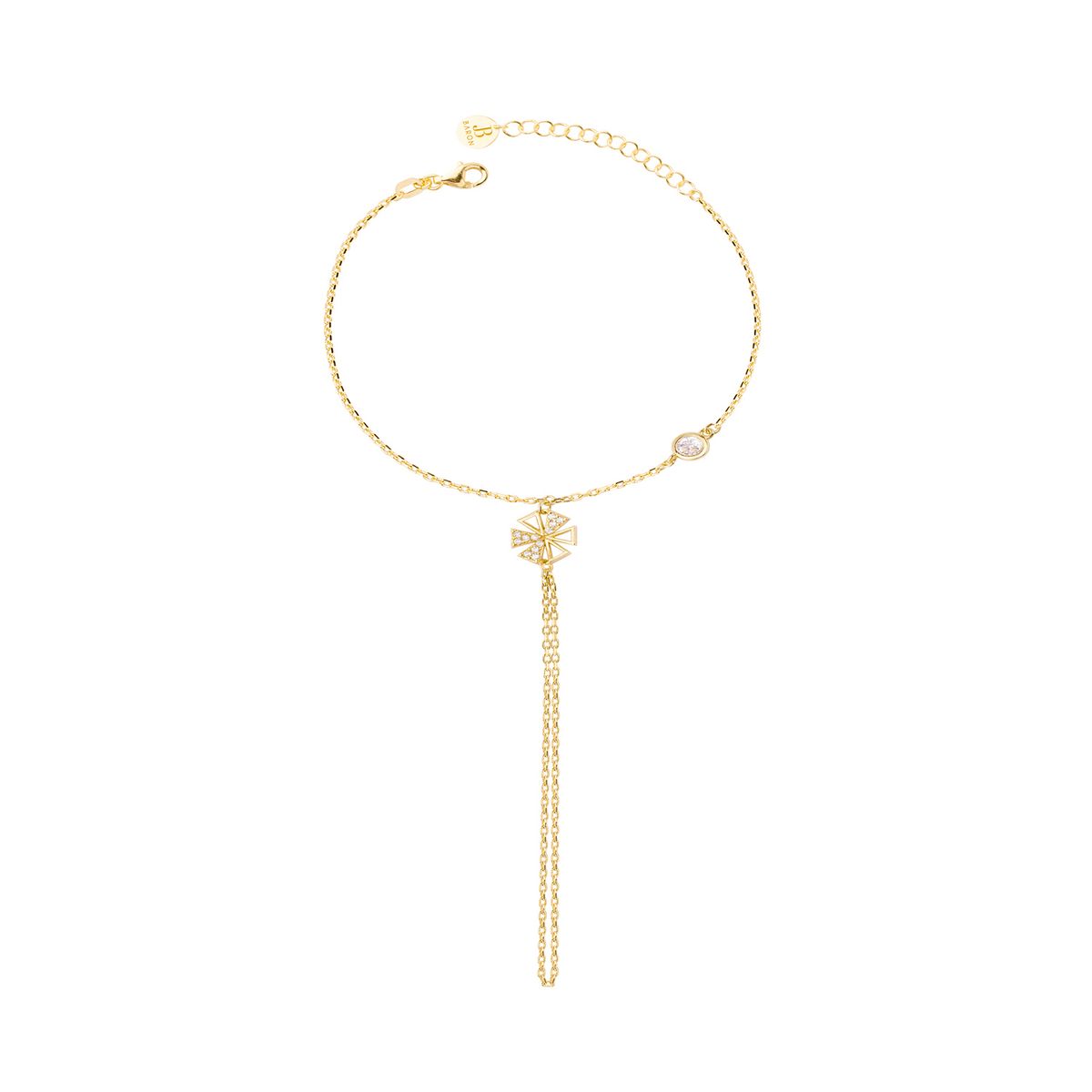 JB JOYAS BARON - Pulsera Plata Esterlina 925 Anillo Trébol Revestido