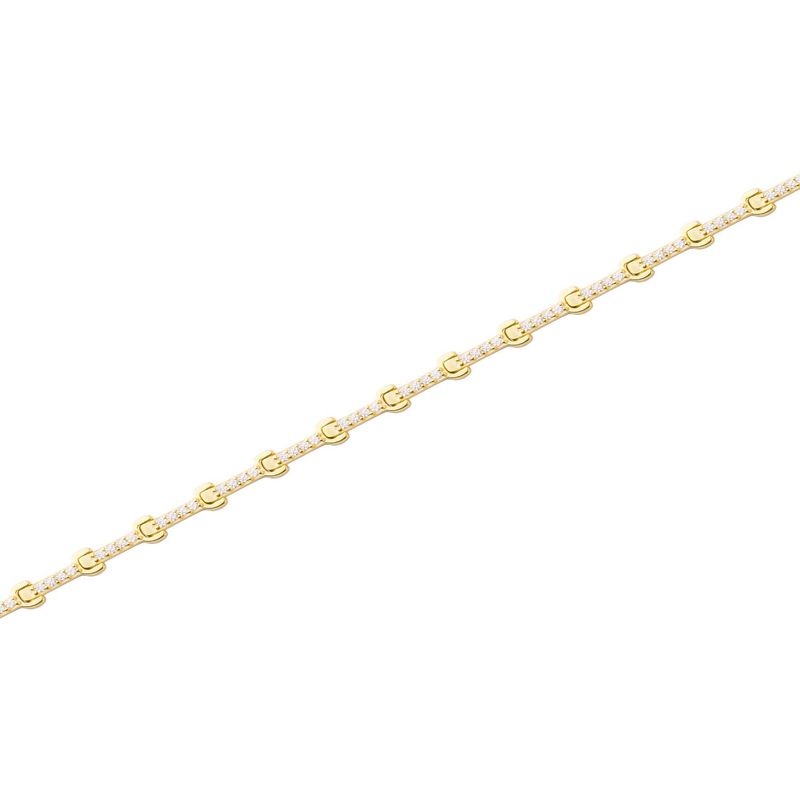 JB JOYAS BARON - Pulsera Plata Esterlina 925 Rígida Circonita Revestido