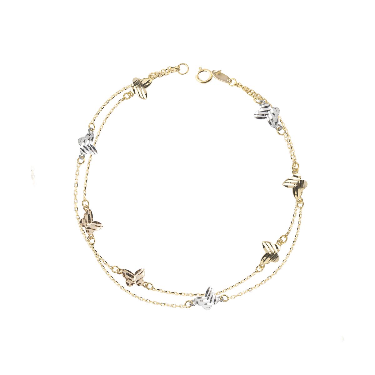JB JOYAS BARON - Pulsera de Oro 18kt Mariposa Tricolor