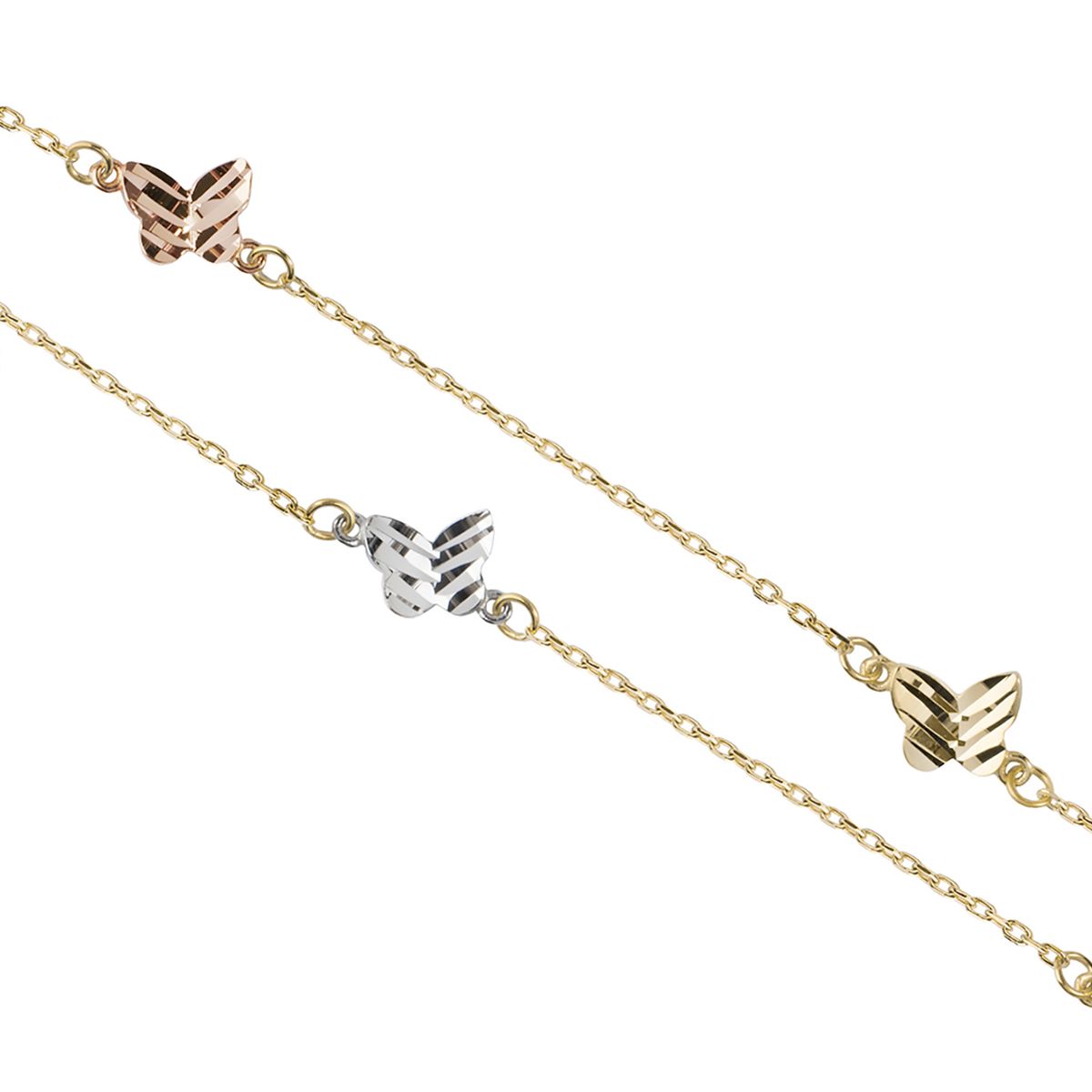 JB JOYAS BARON - Pulsera de Oro 18kt Mariposa Tricolor