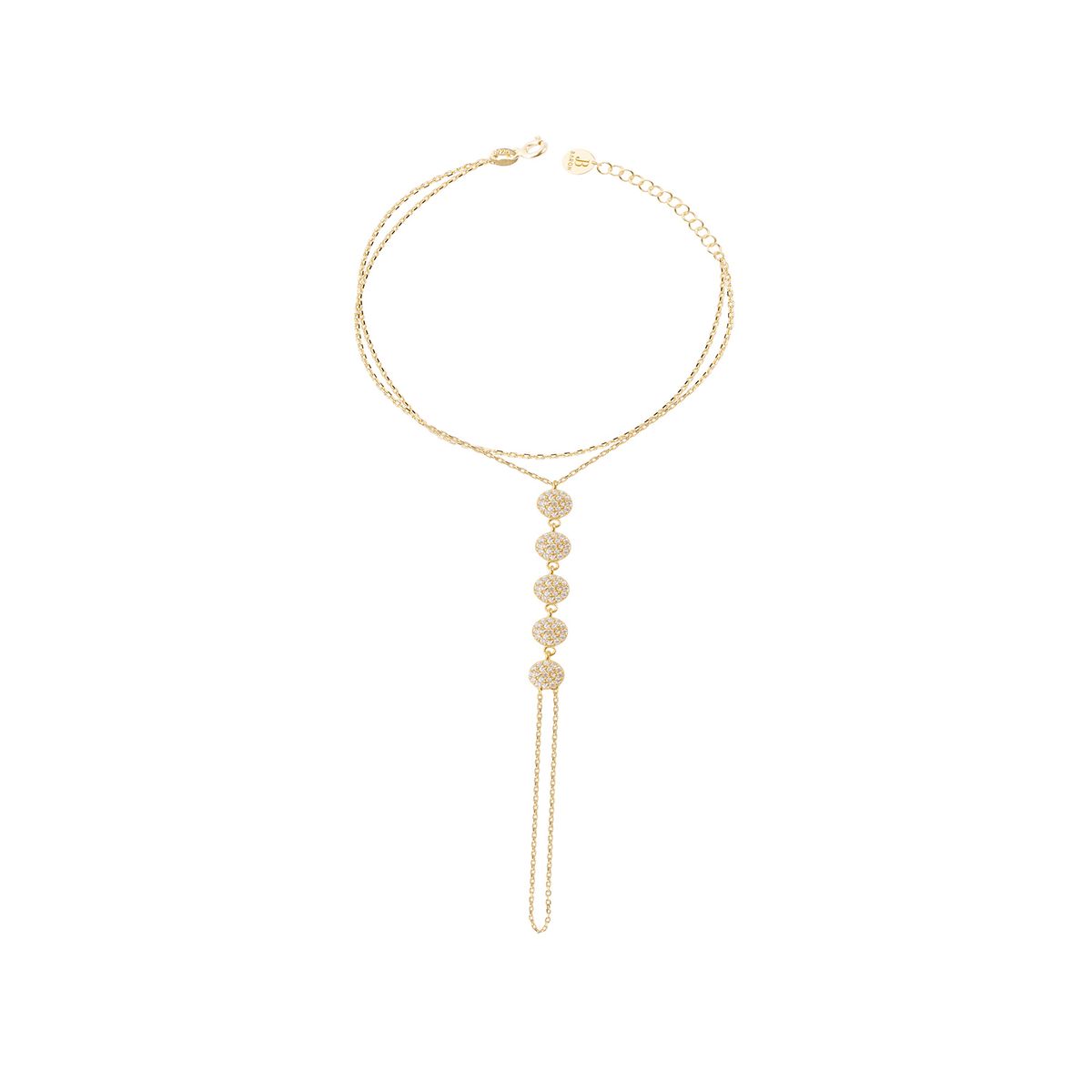 JB JOYAS BARON - Pulsera Plata Esterlina 925 Cinco Circonitas Revestido