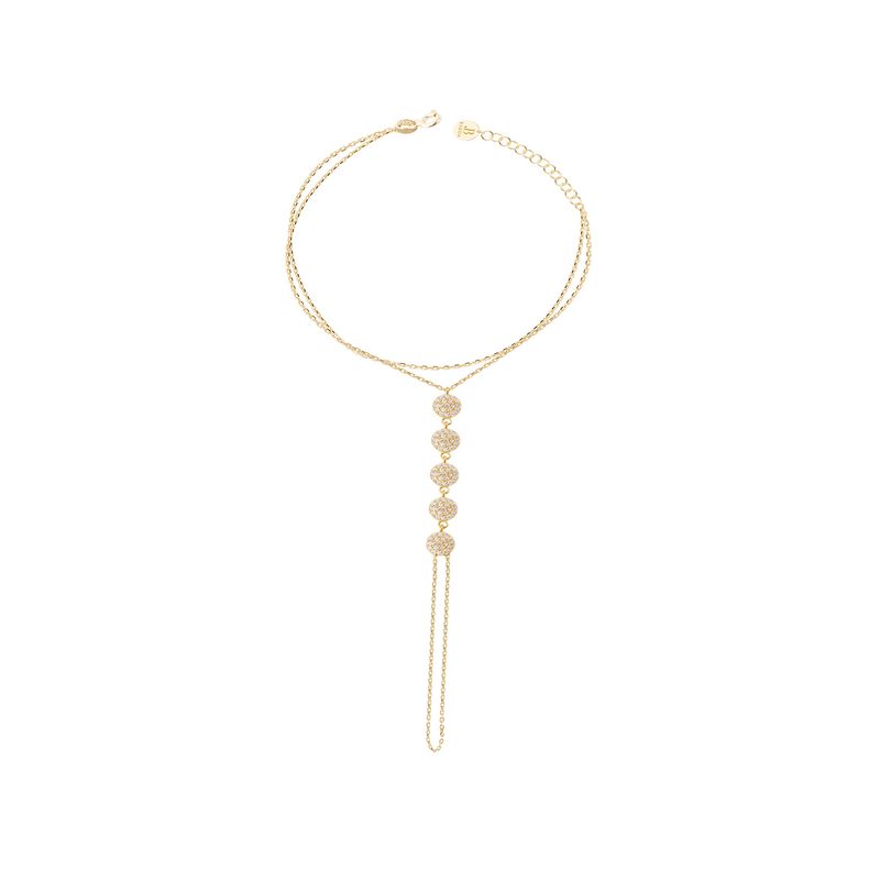 JB JOYAS BARON - Pulsera Plata Esterlina 925 Cinco Circonitas Revestido