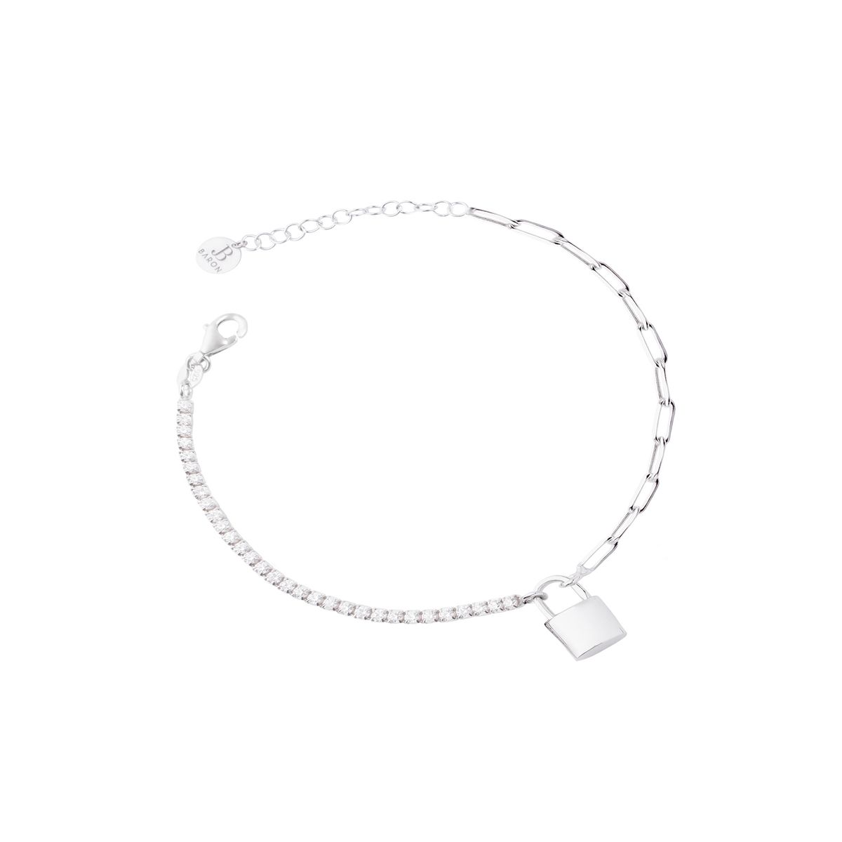 JB JOYAS BARON - Pulsera de Plata Esterlina 925 Pulsera Tobillera Candado