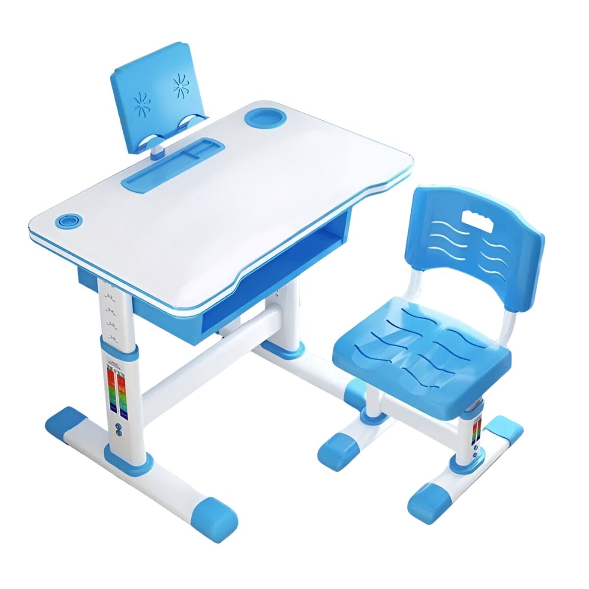 CRUSEC - Juego de Mesa y Silla para Niños Escritorio Ajustable Azul