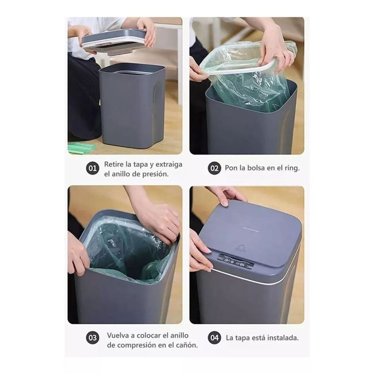 GENERICO - Basurero inteligente con sensor 16 litros - Blanco