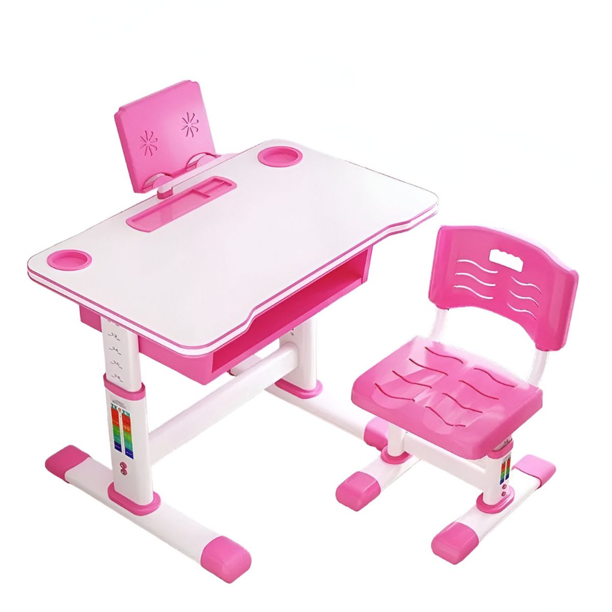 CRUSEC - Juego de Mesa y Silla para Niños Escritorio Ajustable Rosa