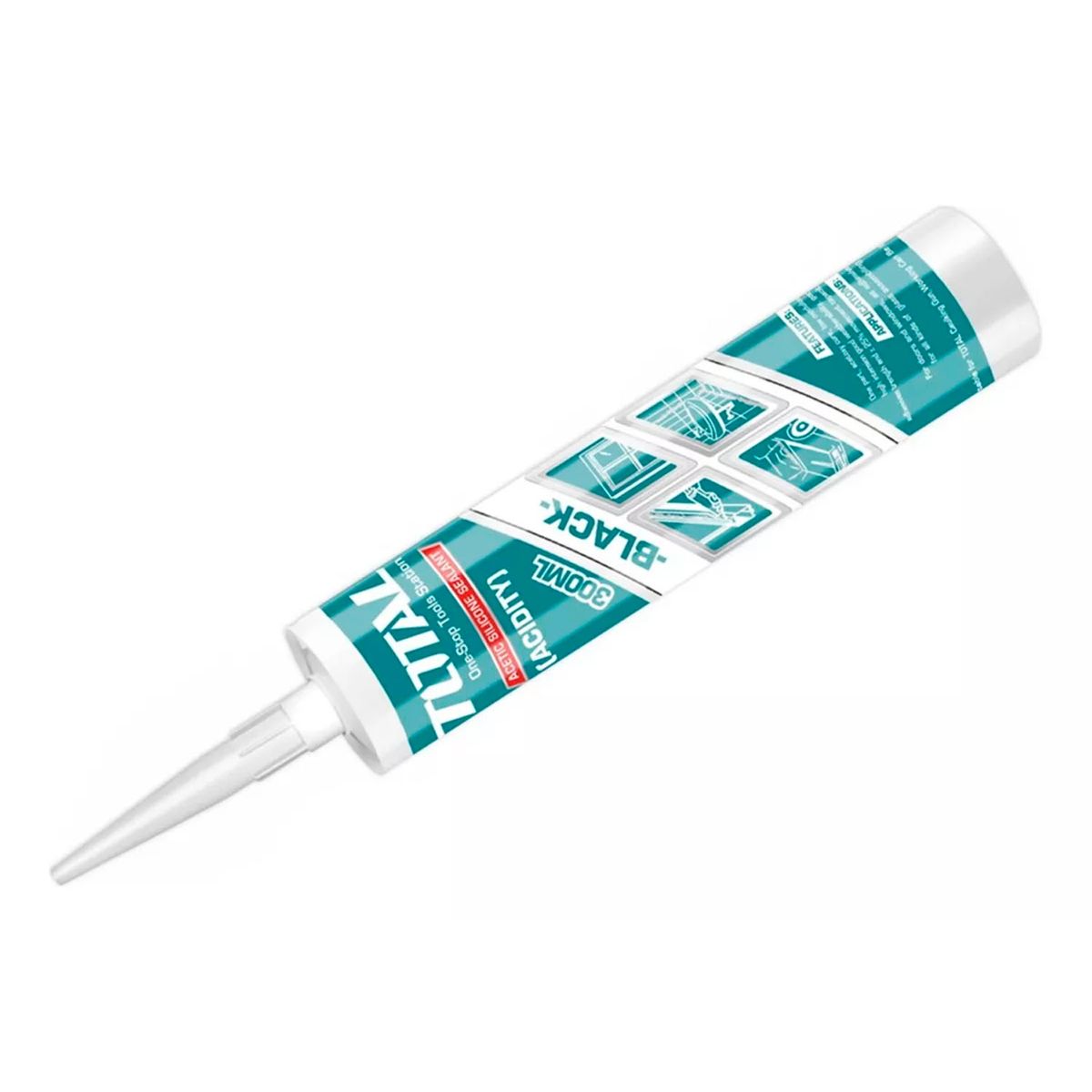 TOTAL TOOLS - Silicona Sellante Cartucho 300 Ml Color Negro Total