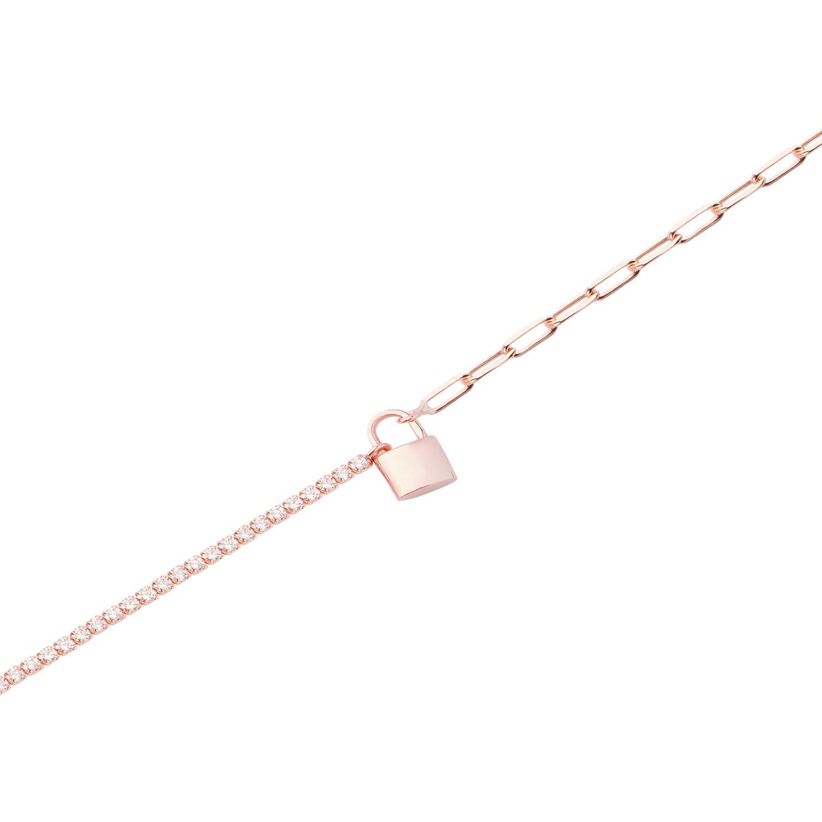 JB JOYAS BARON - Tobillera Plata Esterlina 925 Revestido Oro 18kt Candado