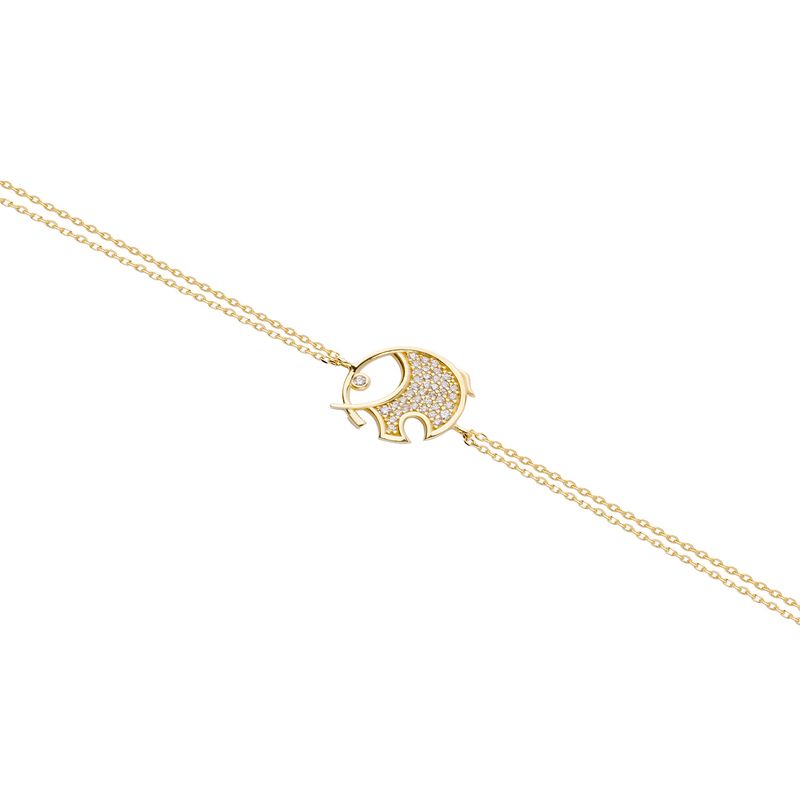 JB JOYAS BARON - Pulsera Plata Esterlina 925 Revestido en Oro 18kt  Elefante