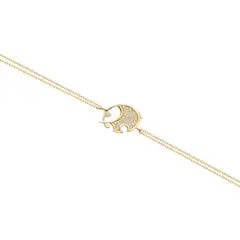 JB JOYAS BARON - Pulsera Plata Esterlina 925 Revestido en Oro 18kt Elefante