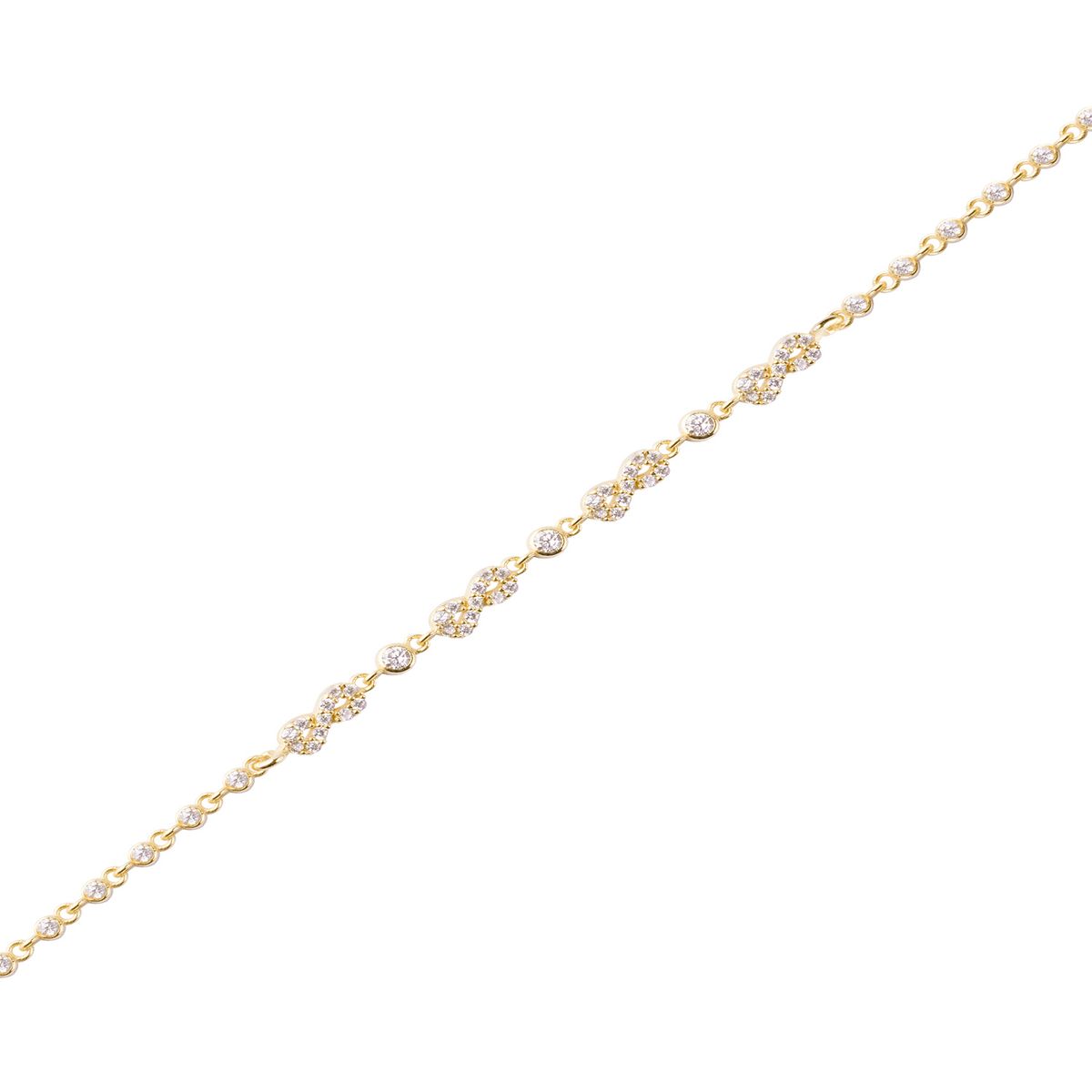 JB JOYAS BARON - Pulsera Plata Esterlina 925 Cuatro Infinitos Revestido en Oro 18kt