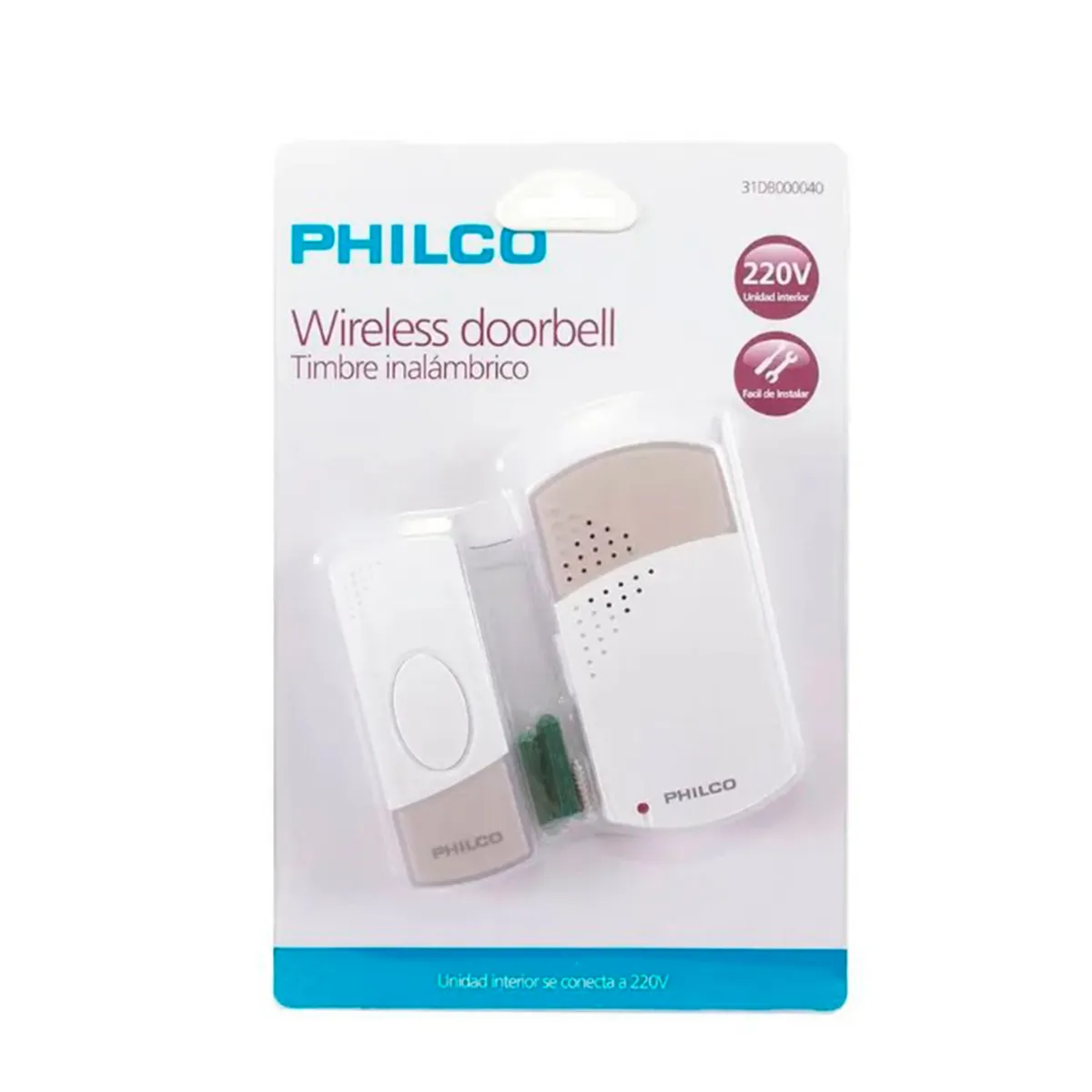 PHILCO - Timbre Inalámbrico Conexión Philco 220V