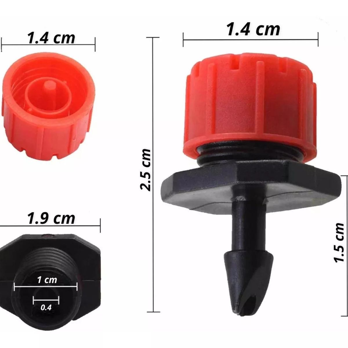 GENERICO - Gotero Riego Goteo Ajustable 70 L/h Pack 100 Un. Resistentes