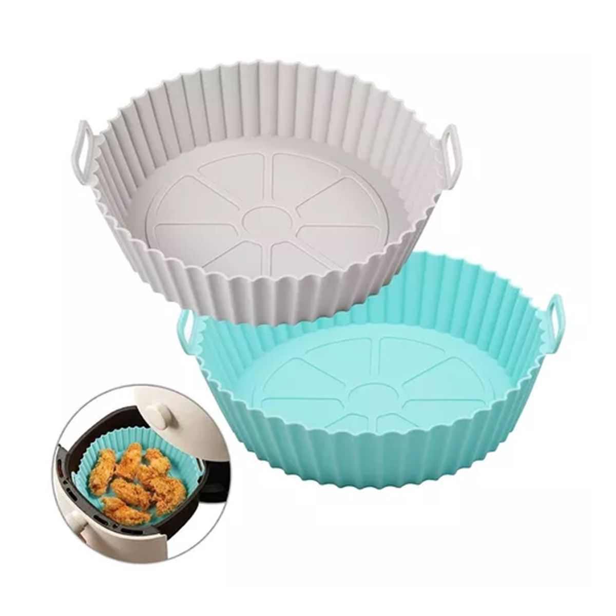 GENERICO - Cesto Bandeja Silicona Airfryer Freidora Aire Anti-adherente