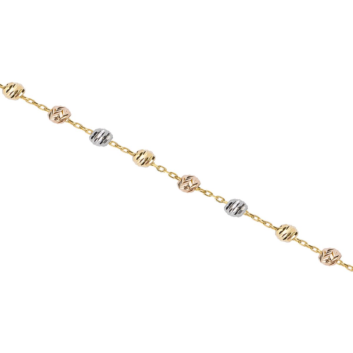 JB JOYAS BARON - Pulsera de Oro 18kt Bolitas en Tricolor