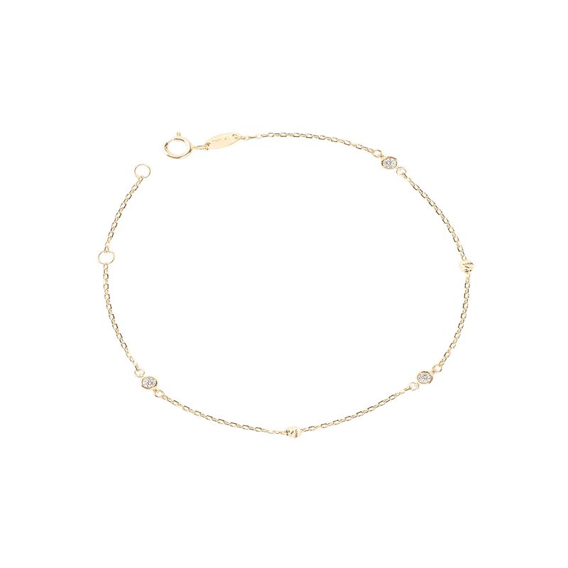 JB JOYAS BARON - Pulsera de Oro 18kt Con 3 Circones Bolita
