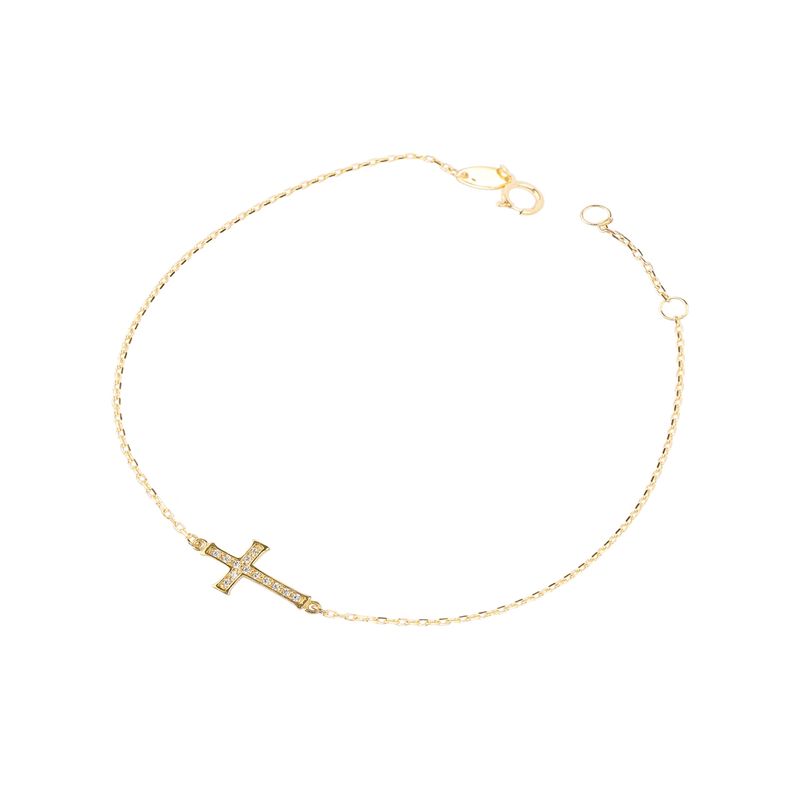 JB JOYAS BARON - Pulsera de Oro 18kt Cruz Circon