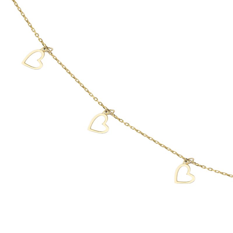JB JOYAS BARON - Pulsera Oro Amarillo 18kt Corazones Colgantes