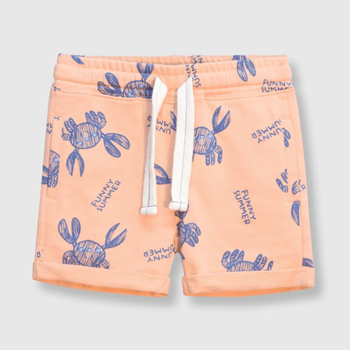 COLLOKY - Bermuda de bebé niño jaibas salmon (3 a 36 meses) 12-18 meses