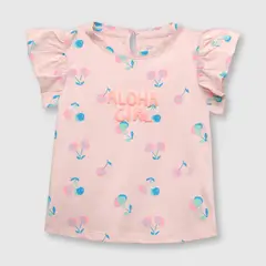 COLLOKY - Polera de bebé niña guindas bloosom (3 a 36 meses) 3-6 meses