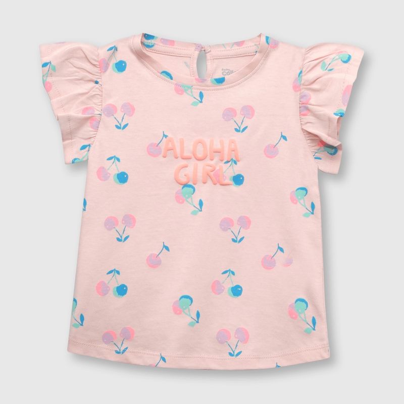COLLOKY - Polera de bebé niña guindas bloosom (3 a 36 meses) 3-6 meses
