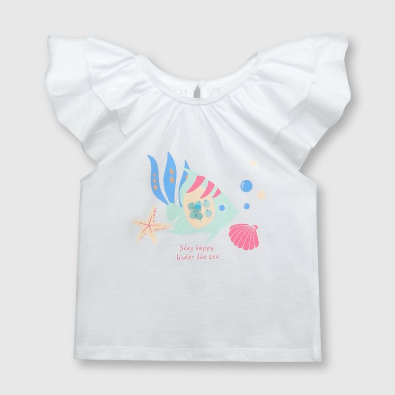 COLLOKY - Polera de bebé niña pez blanco / white (3 a 36 meses) 12-18 meses