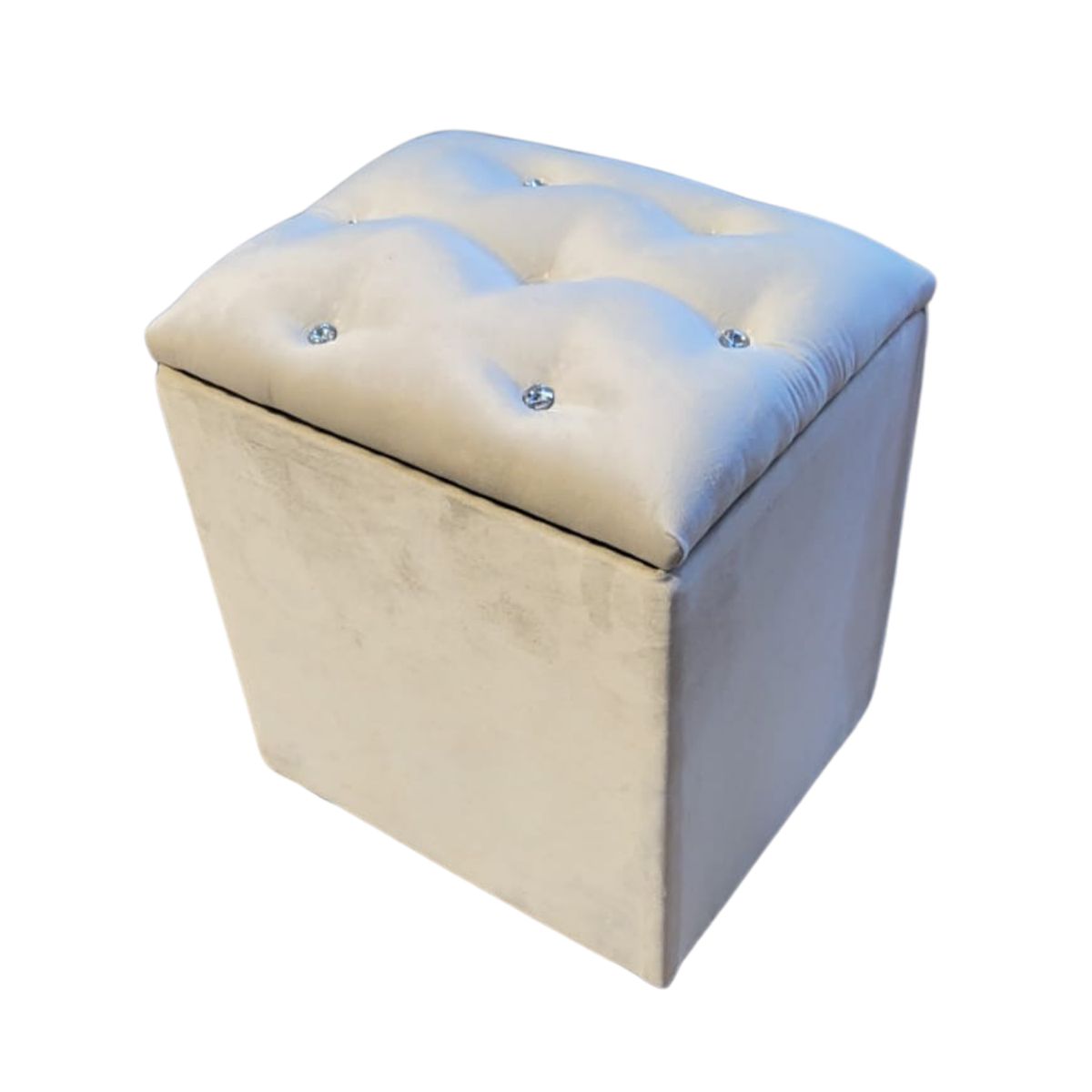 GENERICO - Pouf Baul Crudo felpa Diamante 40x33x45 Rimar