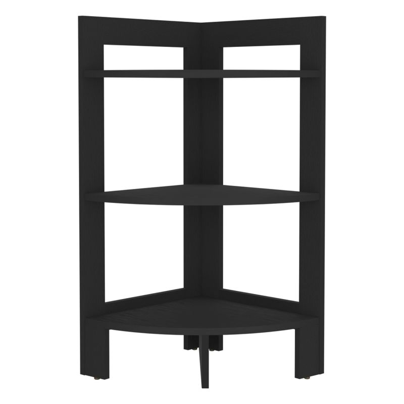 FMFURNITURE - Mesa Auxiliar Esquinera - Negro 80.6x54.8x38.8 cm