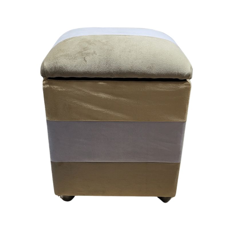 GENERICO - Pouf Baul Bicolor Felpa 40x33x50 Rimar