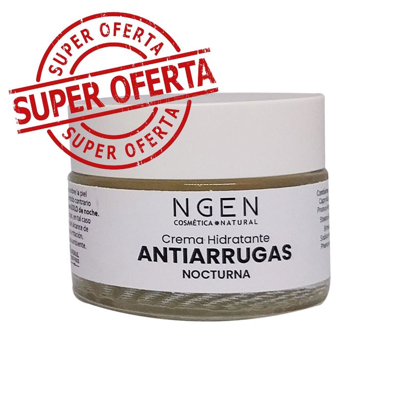 COSMETICA NATURAL NGEN - Crema Antiarrugas Nocturna con Retinol y Ácido Hialurónico 55 ml.